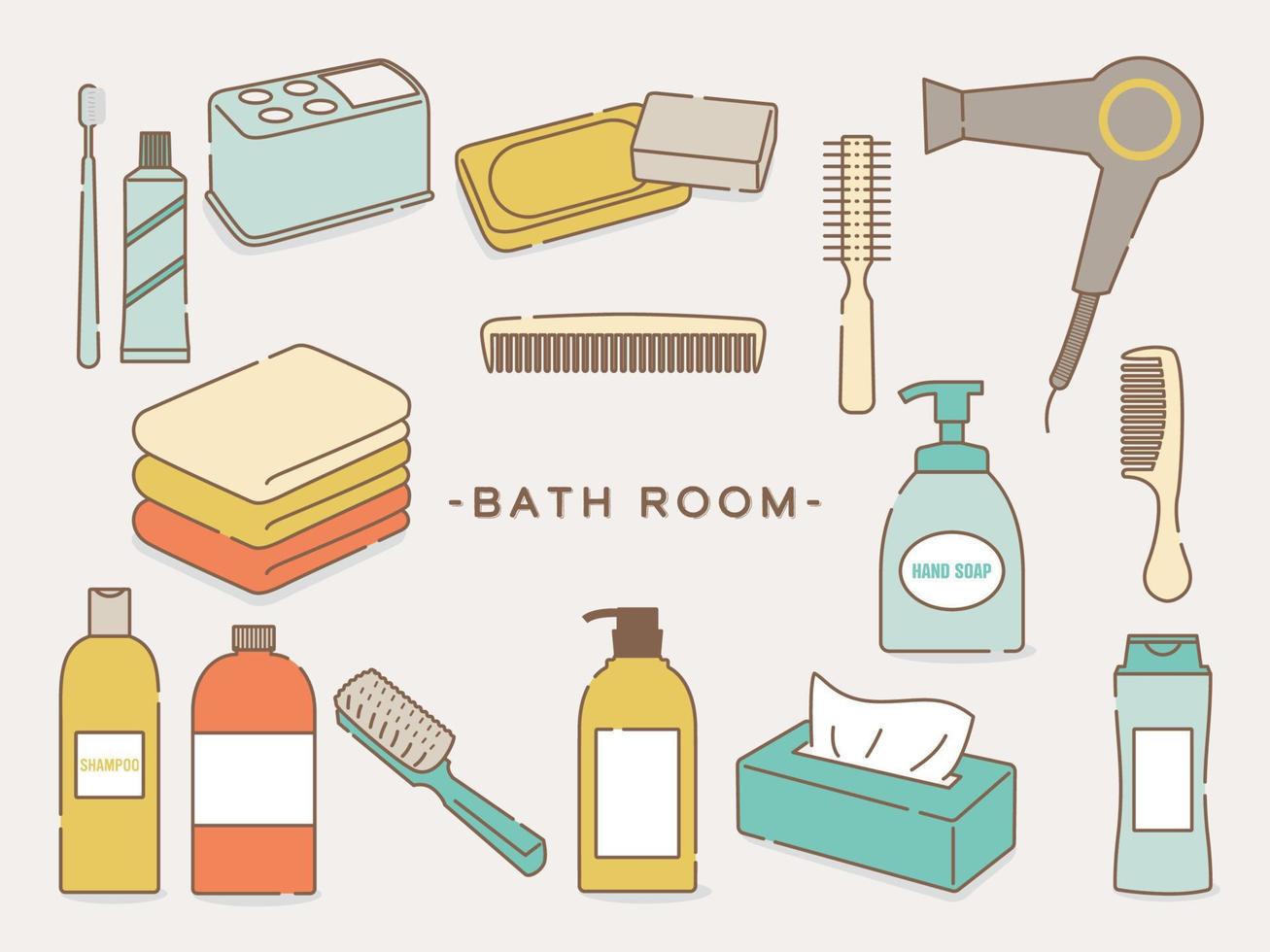 illustration set of daily necessities -bathroom supplies vector