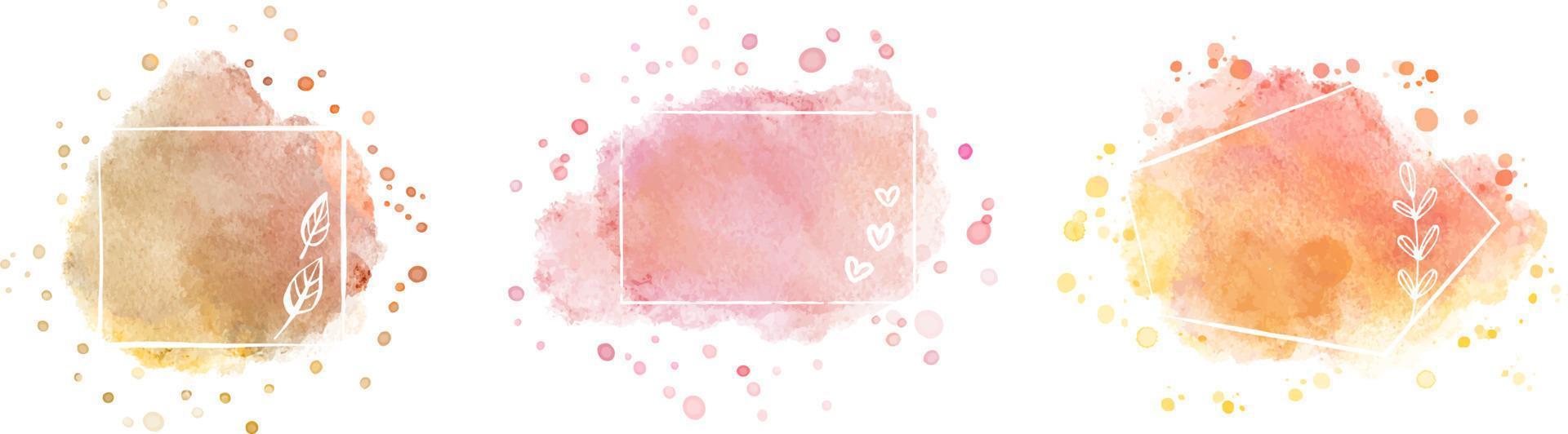 watercolor vector splashes, background for title and logo