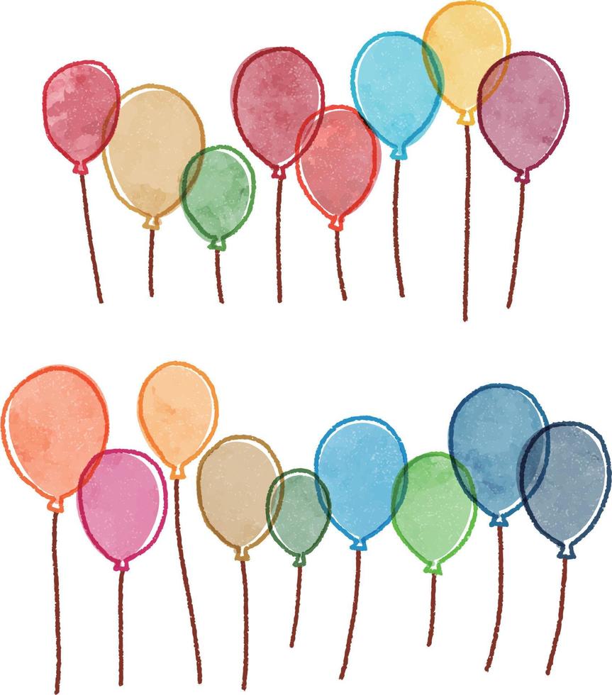 balloons doodles, SDGs 17 colors vector