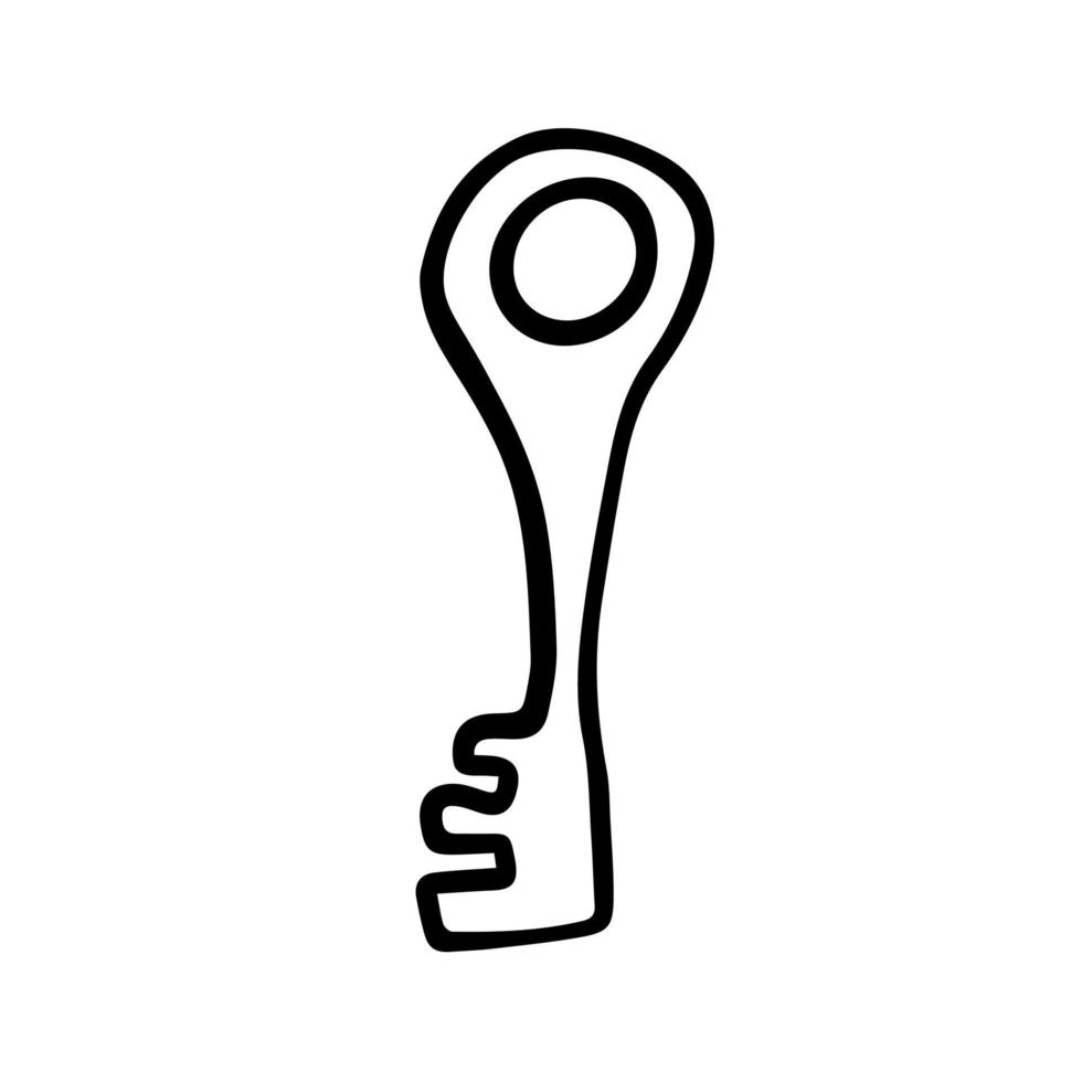 hand drawn doodle vintage key vector