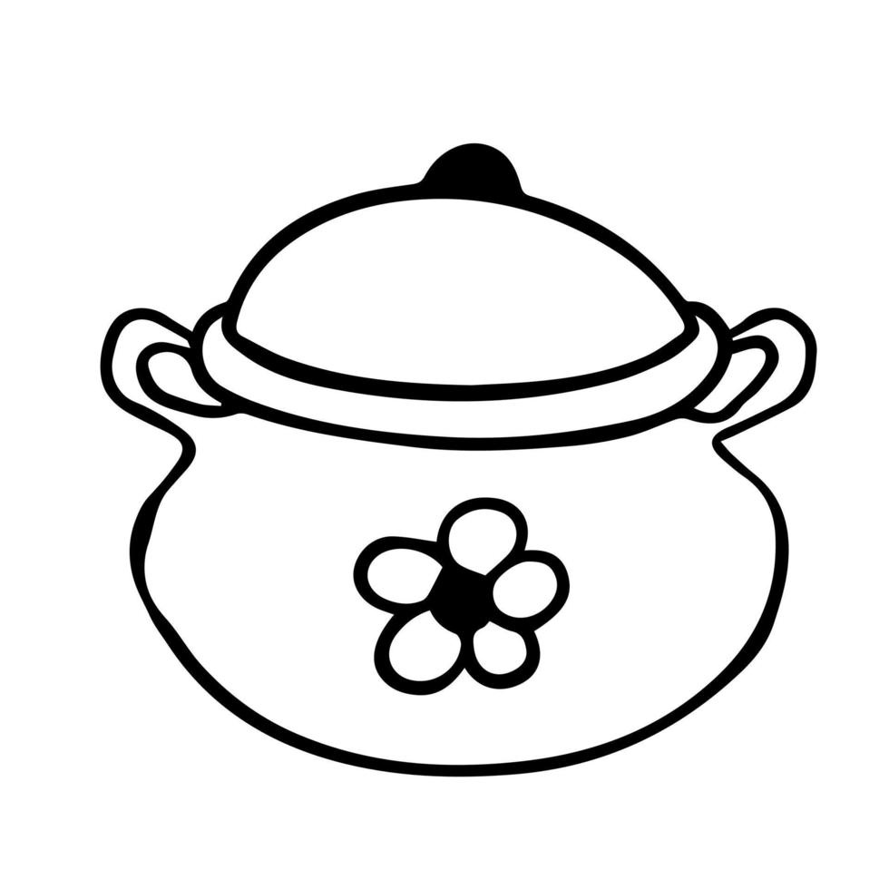 hand drawn doodle icon boiling pot vector