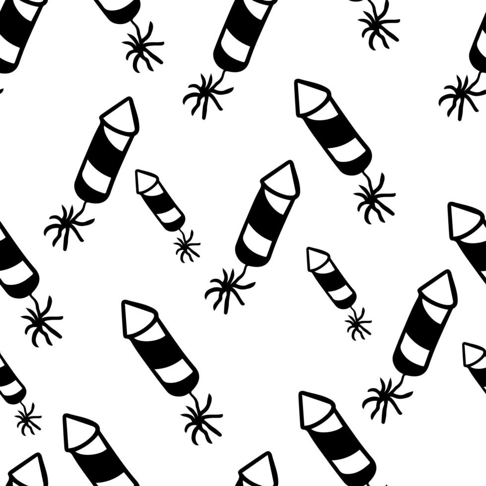 Seamless pattern Christmas cracker, fireworks vector