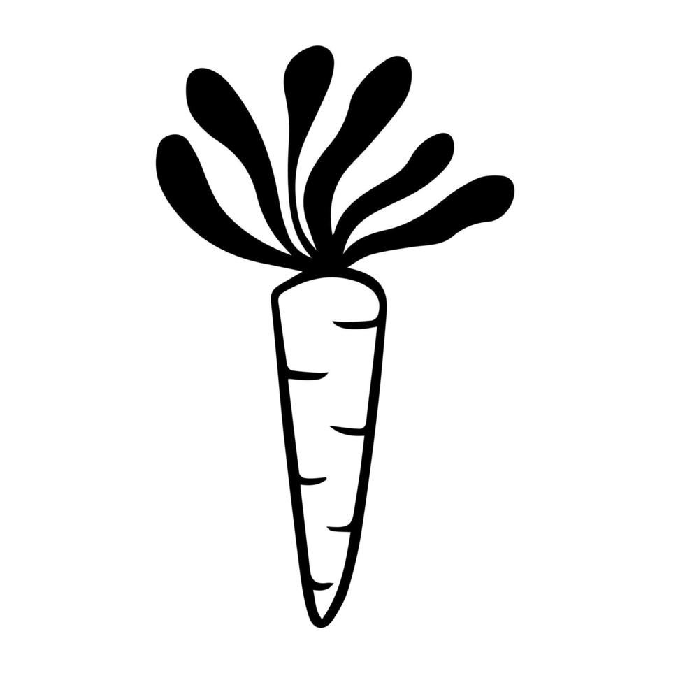 doodle style carrot hand drawn vector