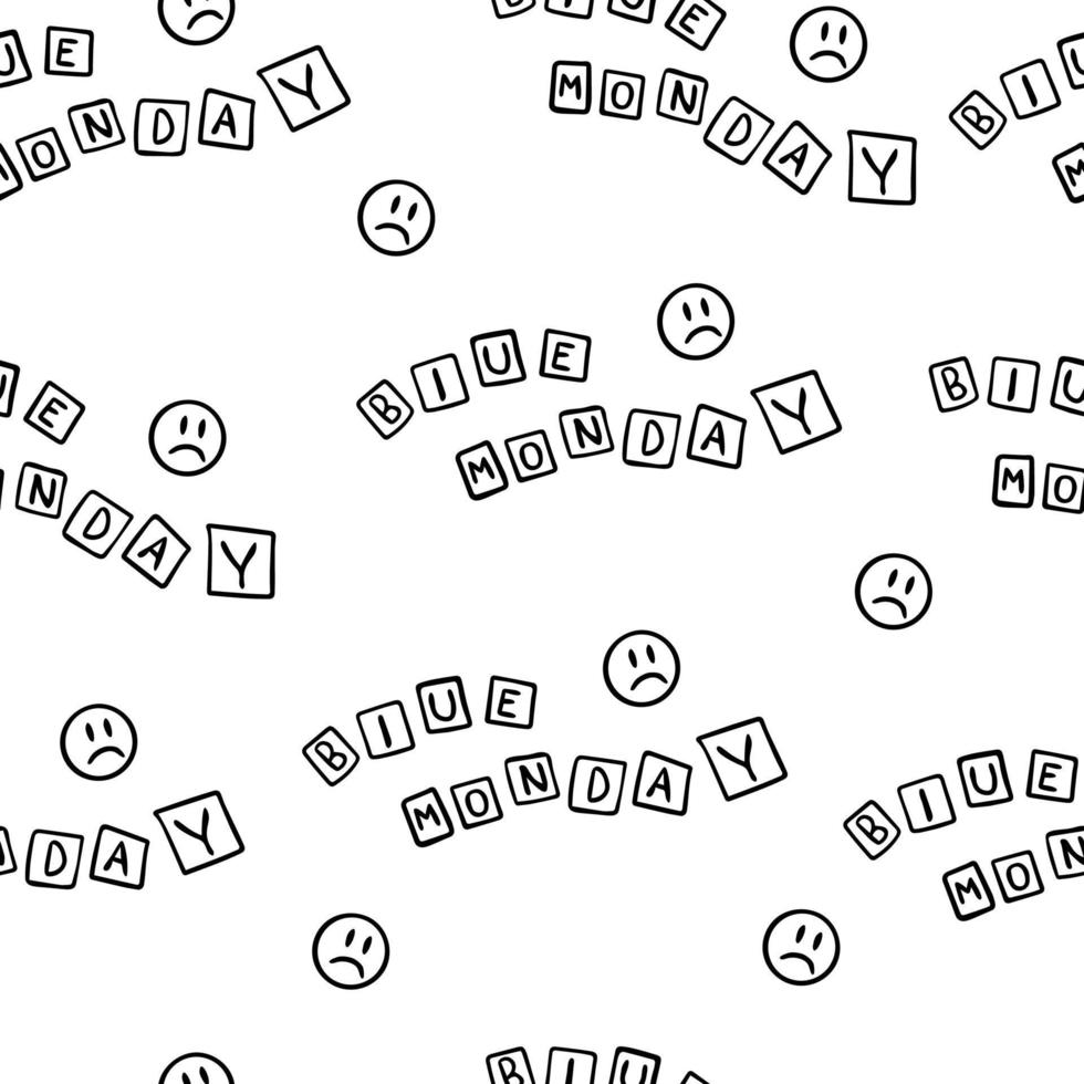 imagen de stock de patrones sin fisuras de un texto de lunes azul vector