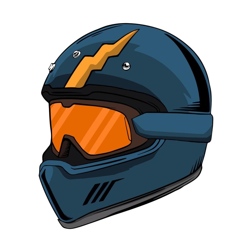 diseño de camiseta con casco de motocicleta ilustración vintage pro vector
