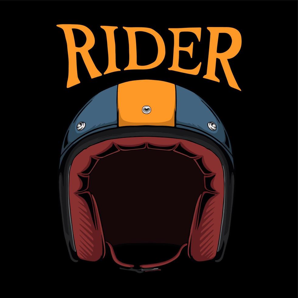 t-shirt design with motorcycle helmet vintage illustration Pro Vector