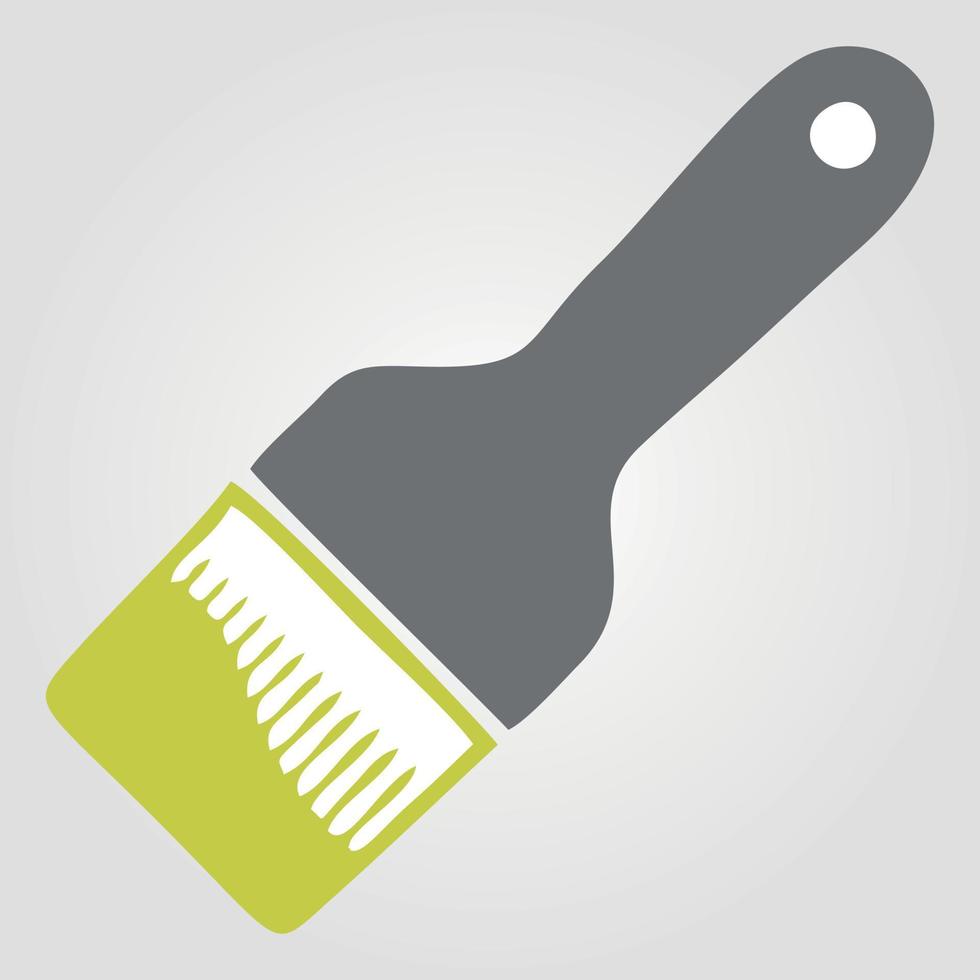 slotted common blade paint brush construction and renovation tool icon, home repair concept vector illustration