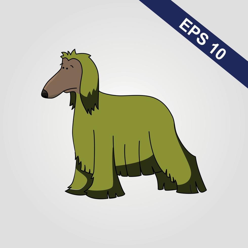 Afghan hound pale cartoon vector Illustration