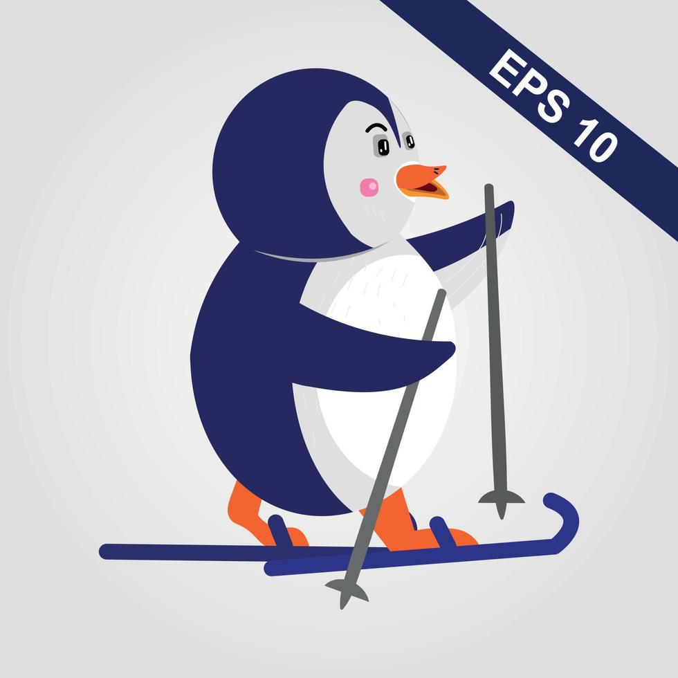 Cute Penguin Dabbing Cartoon Vector Icon Illustration. Animal Pose Icon Concept Isolated Premium Vector. Flat Cartoon Style
