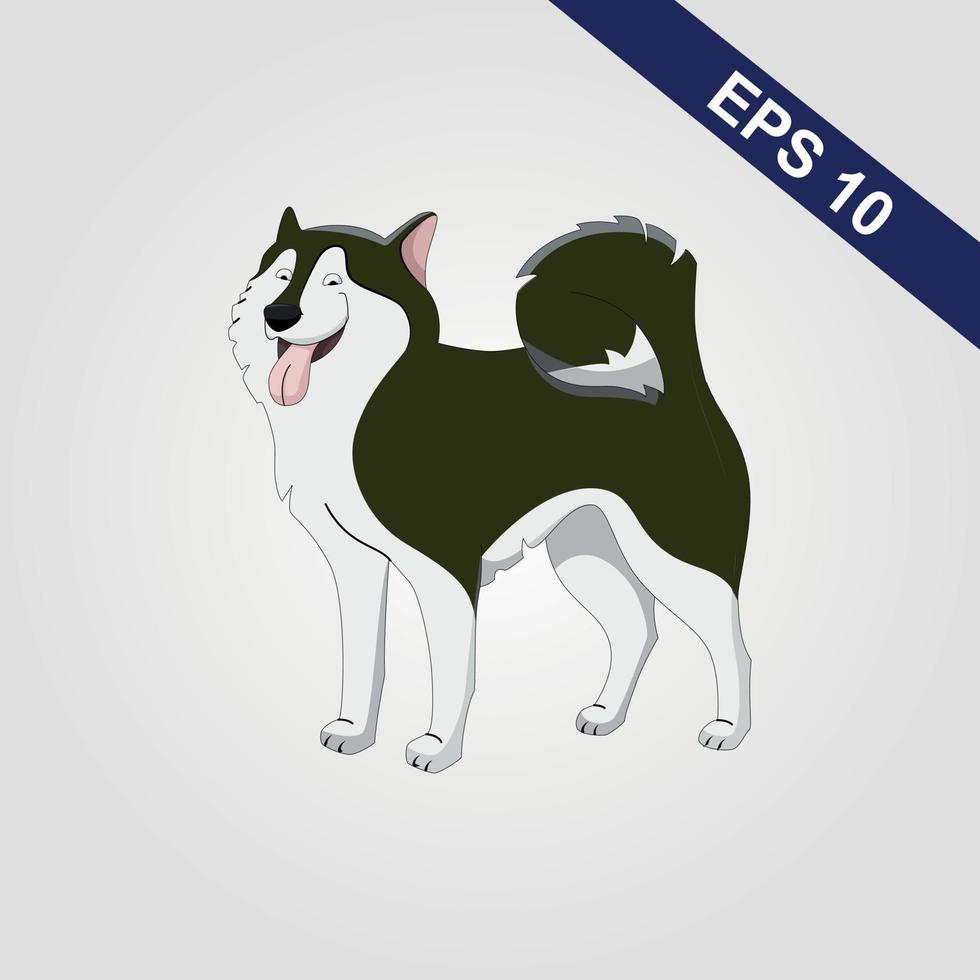 Alaskan malamute Siberian husky vector
