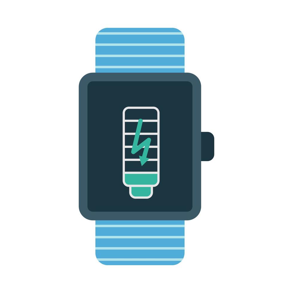 Charging the battery of a smart watch. vector illustration