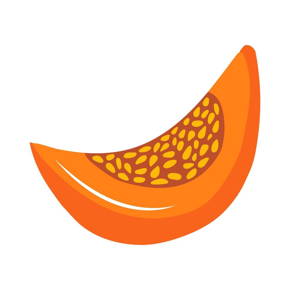 corta un trozo de calabaza en un estilo plano. ilustración vectorial vector