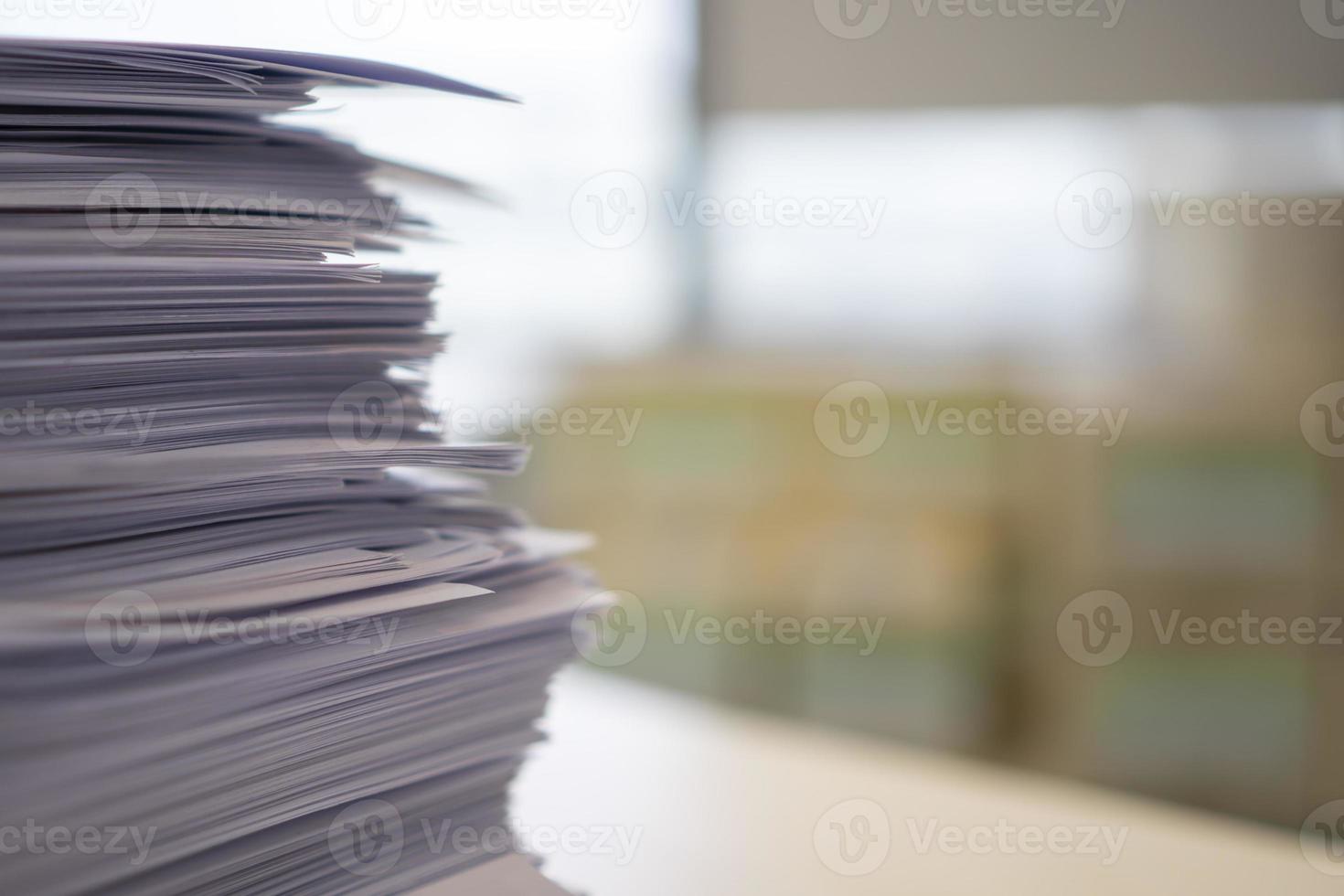 Stack of paper, Document, many jobs waiting to be done on the table, busy concept photo