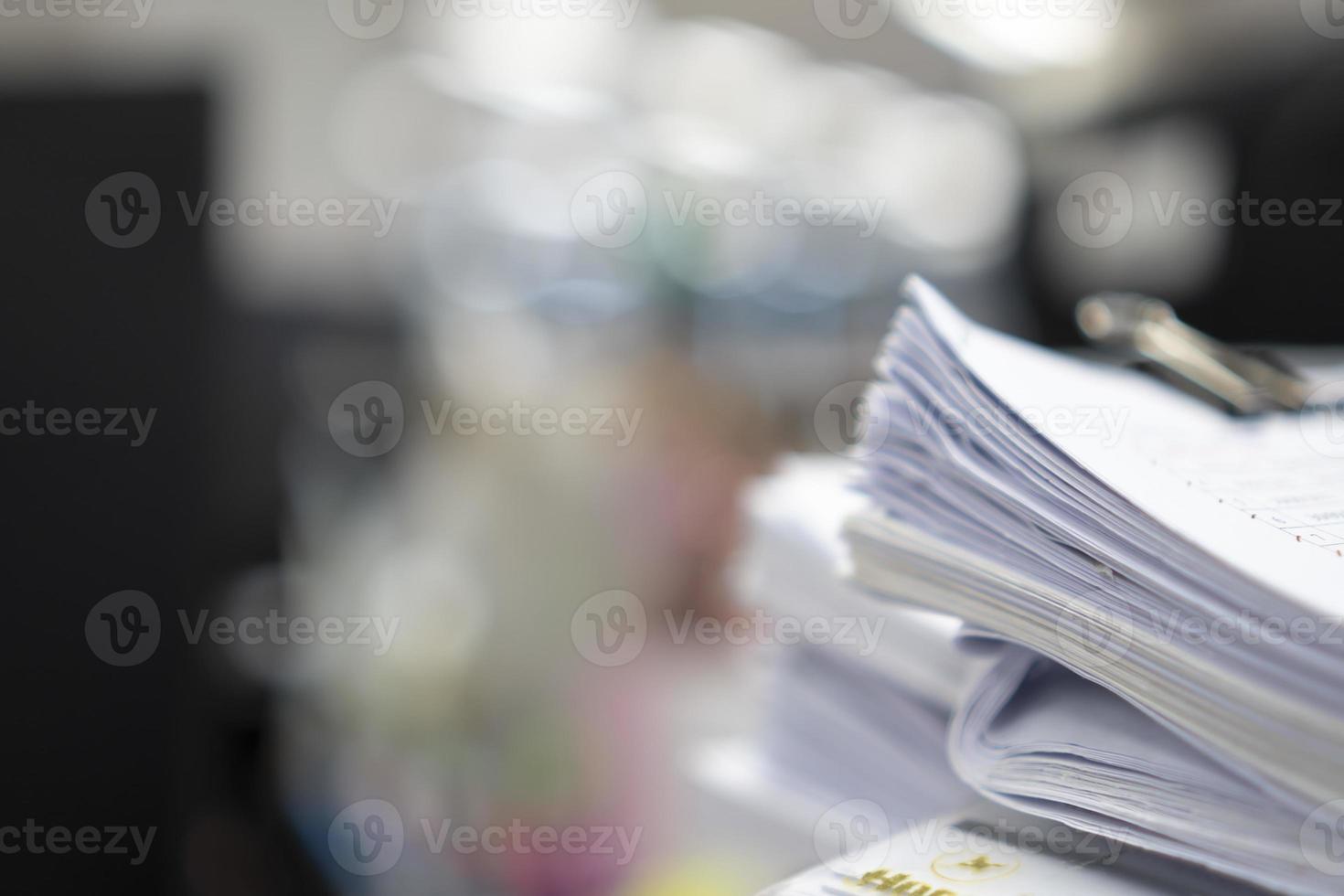 Stack of paper, Document, many jobs waiting to be done on the table, busy concept photo