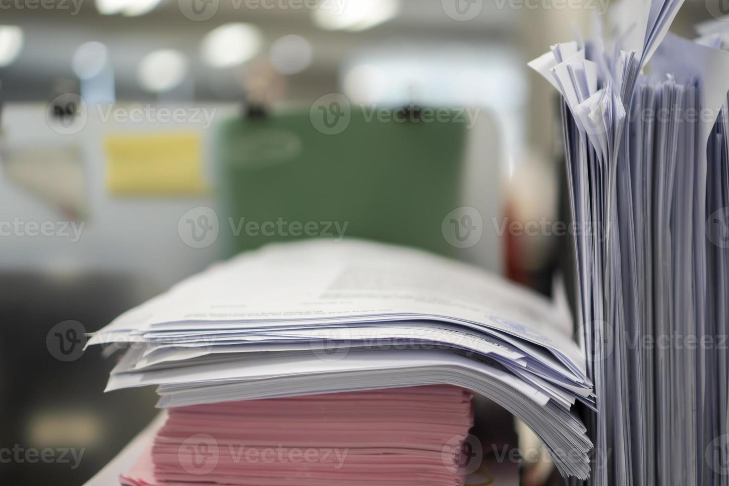 Stack of paper, Document, many jobs waiting to be done on the table, busy concept photo