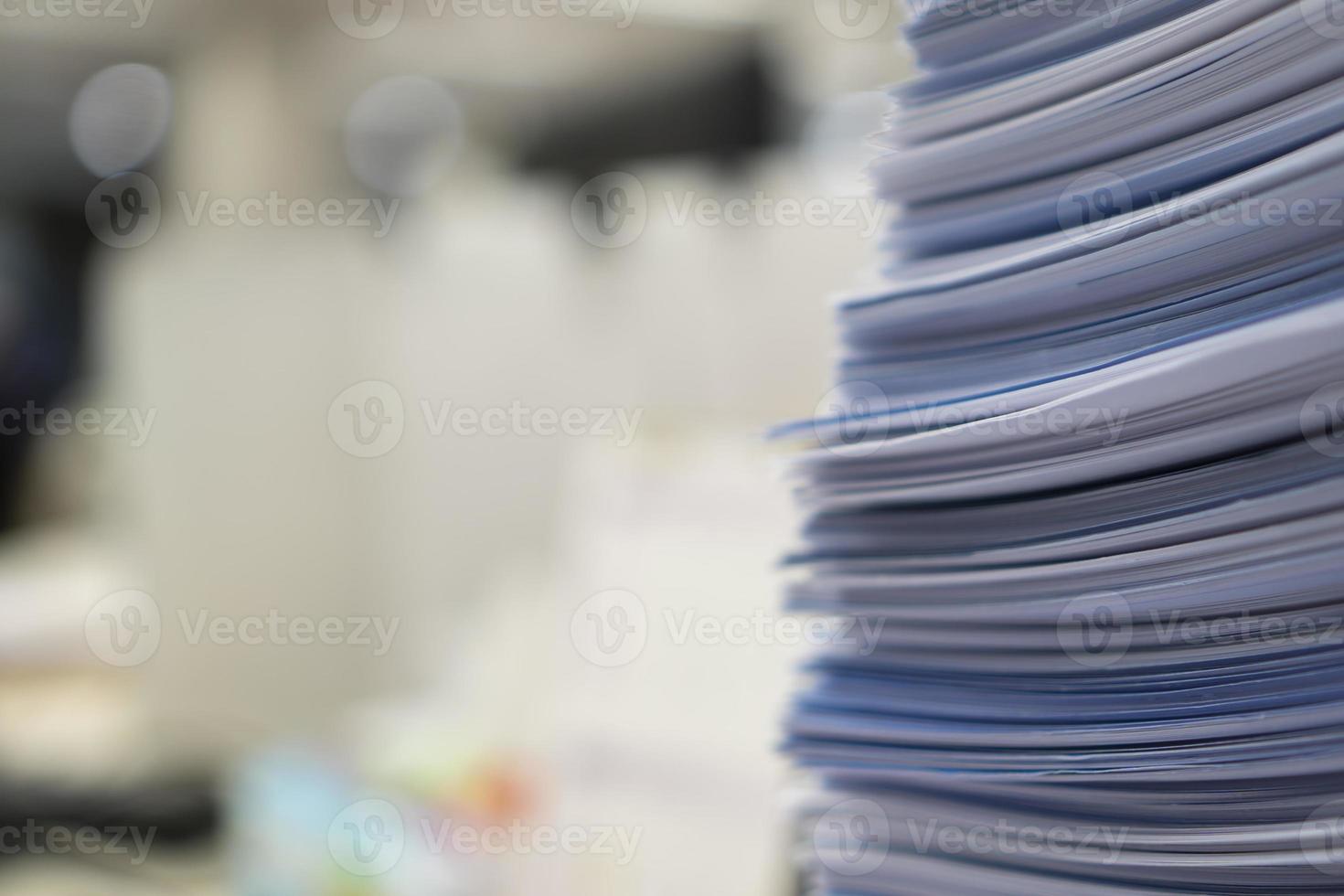 Stack of paper, Document, many jobs waiting to be done on the table, busy concept photo