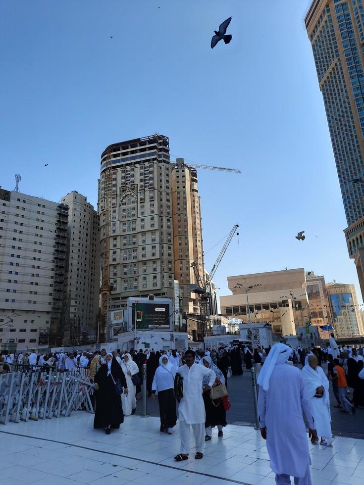 Mecca, Saudi Arabia, Dec 2022 - At the Masjid al-Haram in Mecca, pilgrims from all over the world gather in the outer courtyard after the Friday prayers. photo