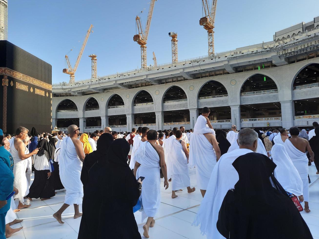 Mecca, Saudi Arabia, Dec 2022 - Pilgrims from all over the world are performing Tawaf in Masjid Al Haram in Mecca. photo