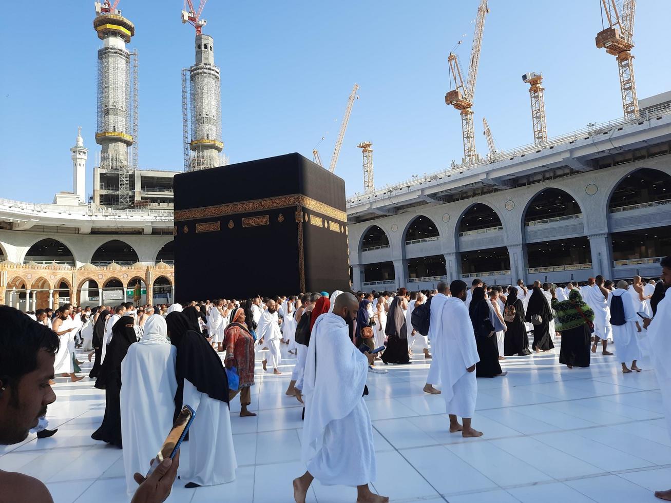 Mecca, Saudi Arabia, Dec 2022 - Pilgrims from all over the world are performing Tawaf in Masjid Al Haram in Mecca. photo