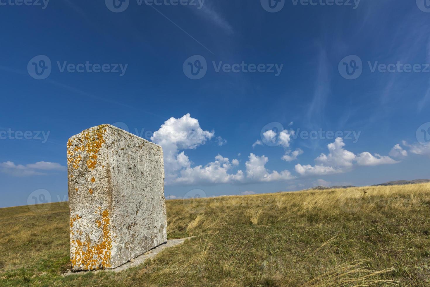 Medieval tombstones in Morine, near Pluzine in Bosnia and Herzegovina photo