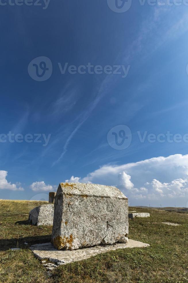 Medieval tombstones in Morine, near Pluzine in Bosnia and Herzegovina photo