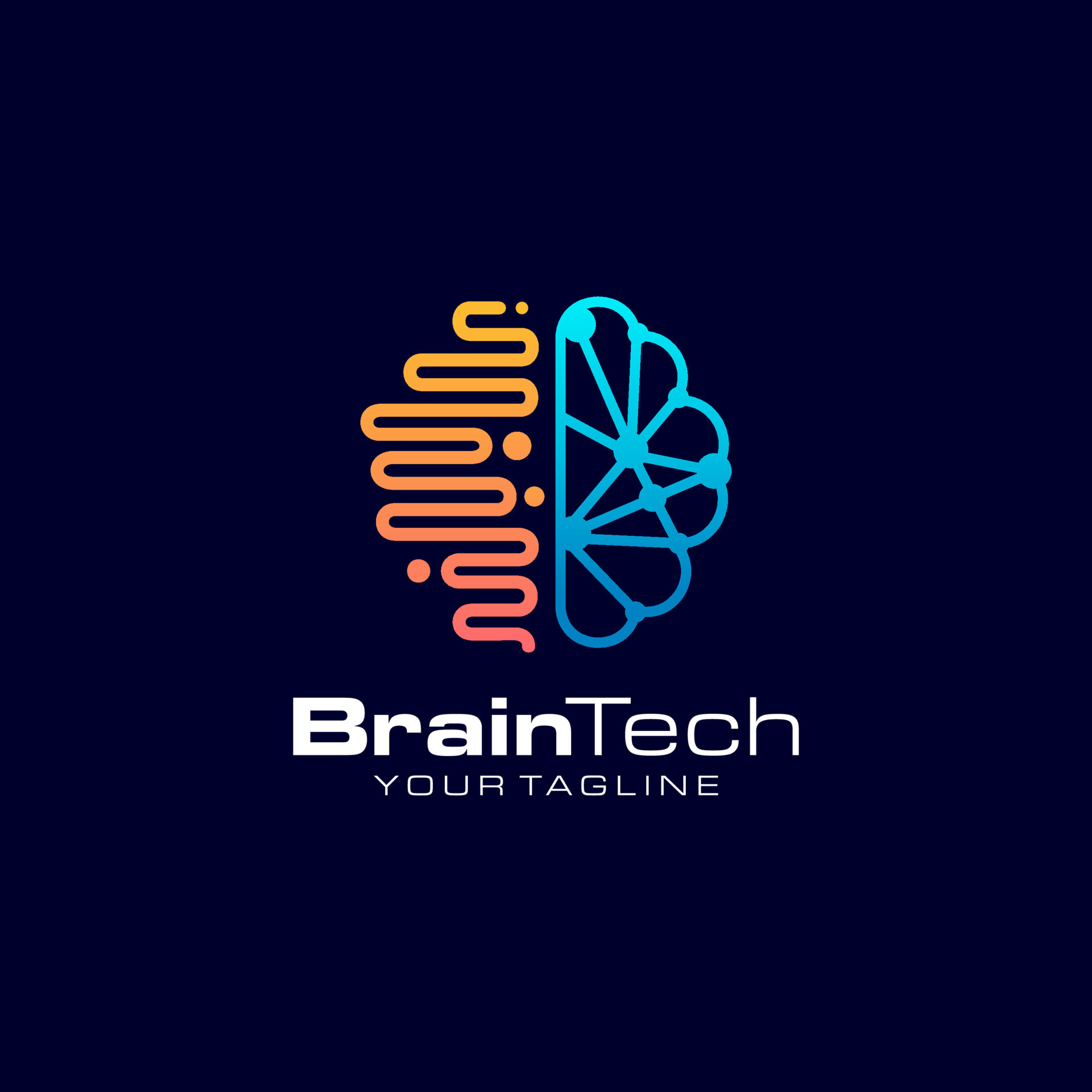 Brain Tech Logo 16277797 Vector Art At Vecteezy