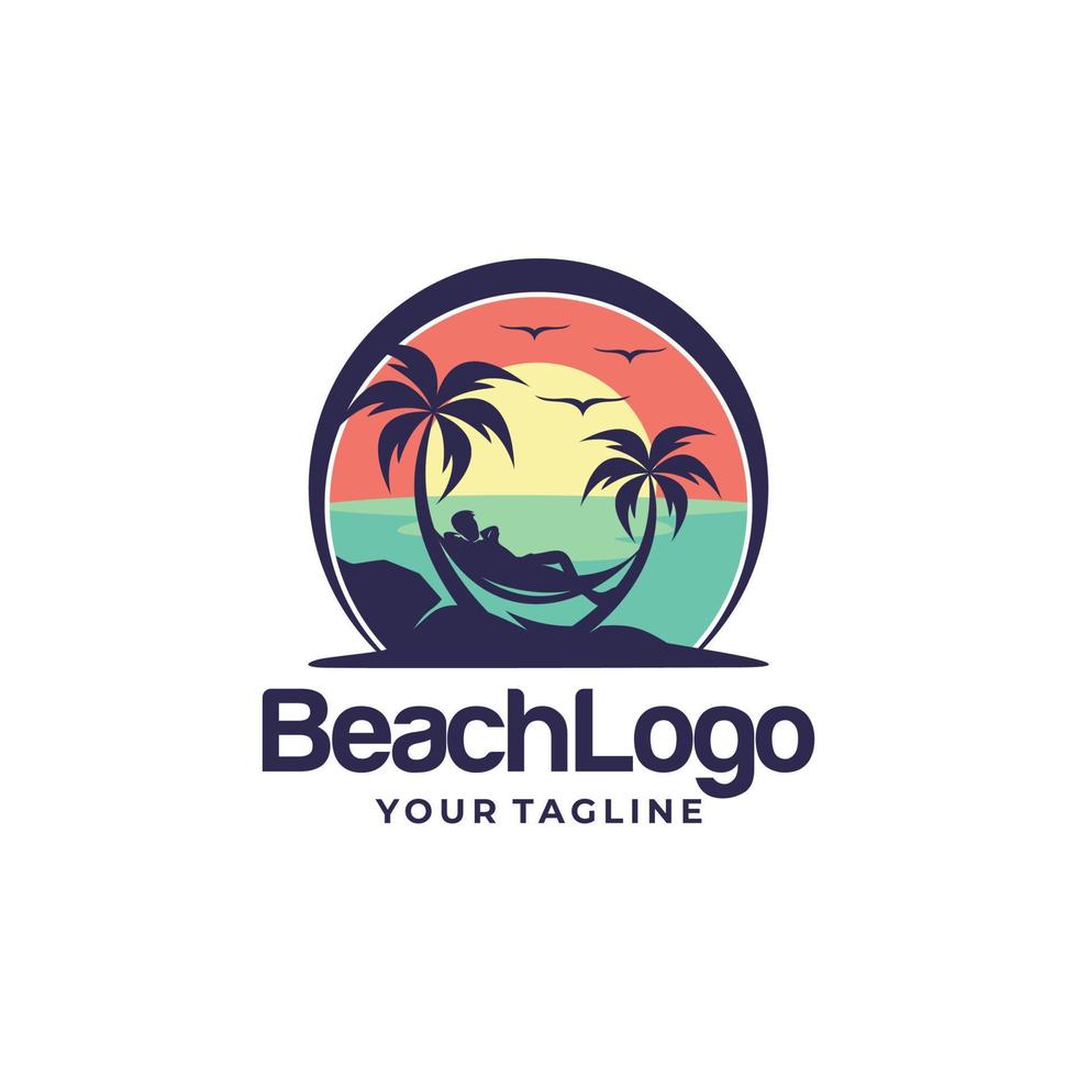 diseño de logotipo de playa vector