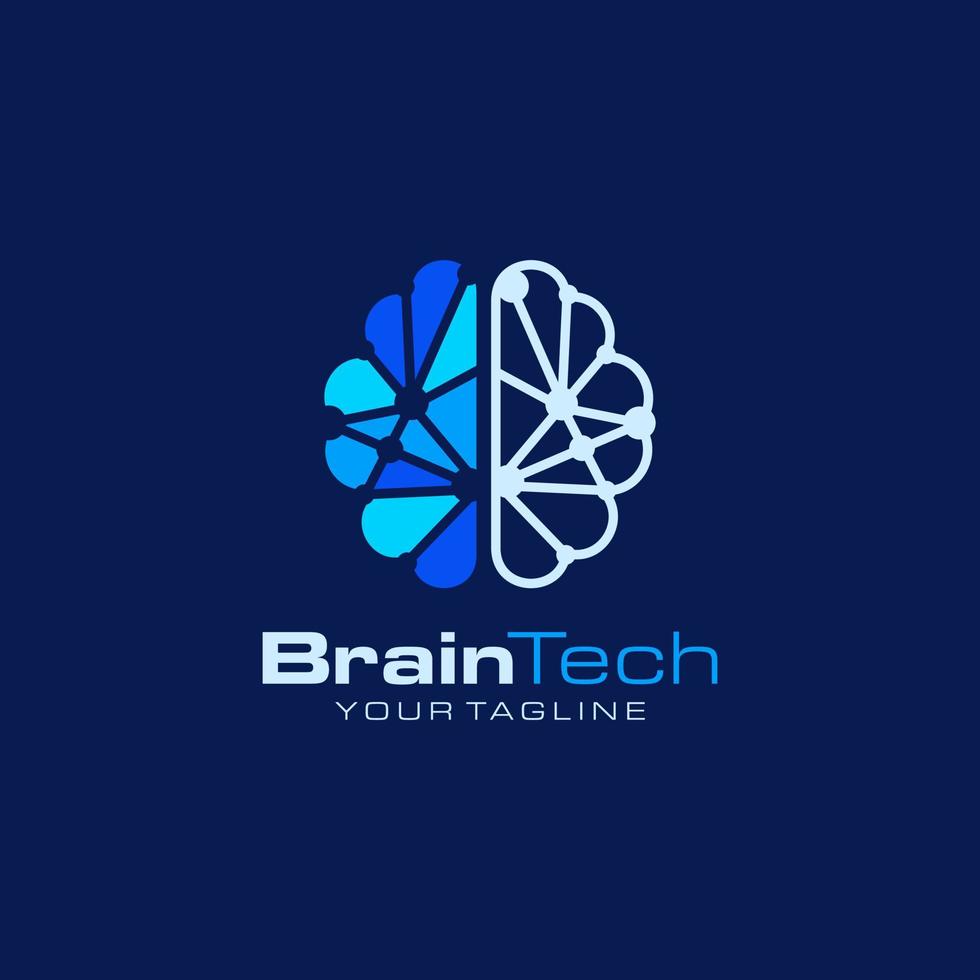 Brain Tech Logo vector
