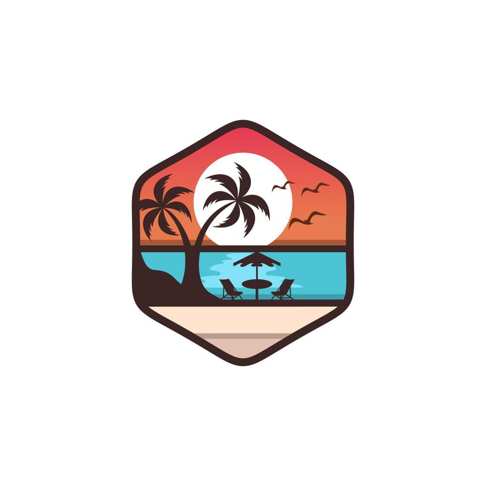 diseño de logotipo de playa vector