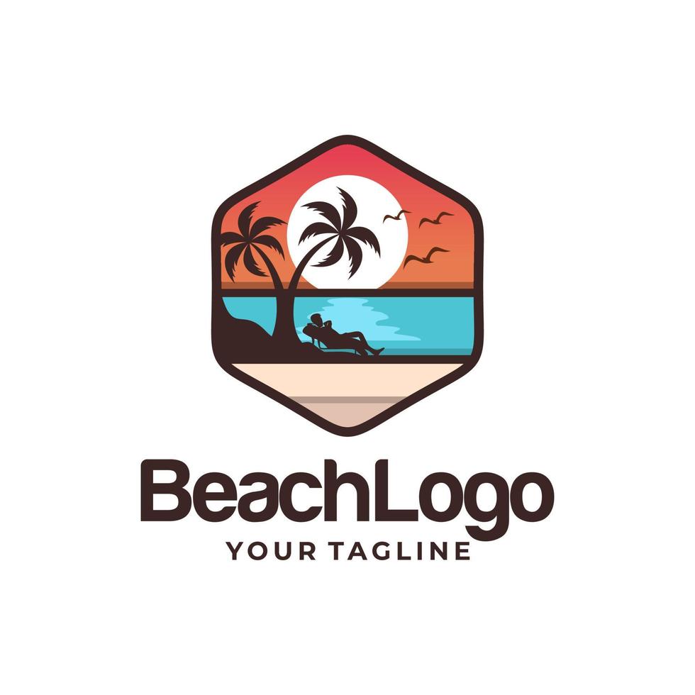 vector de diseño de logotipo de playa