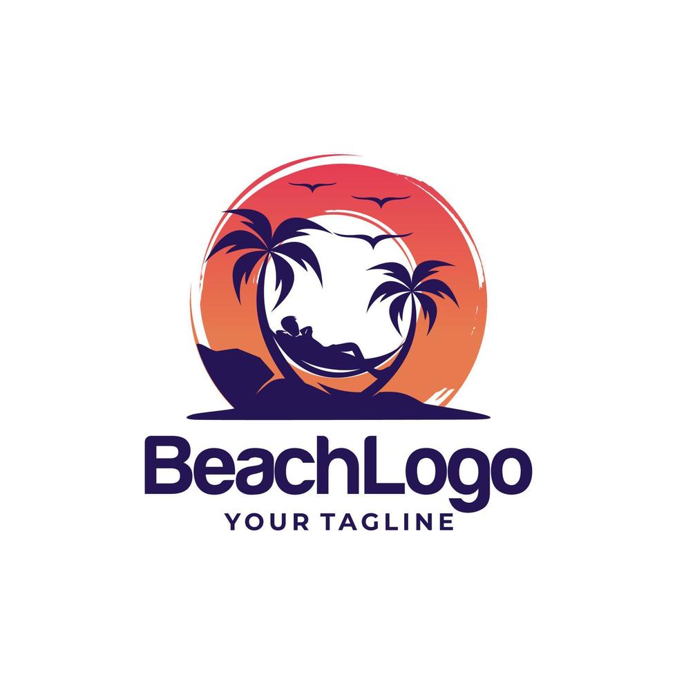 vector de diseño de logotipo de playa