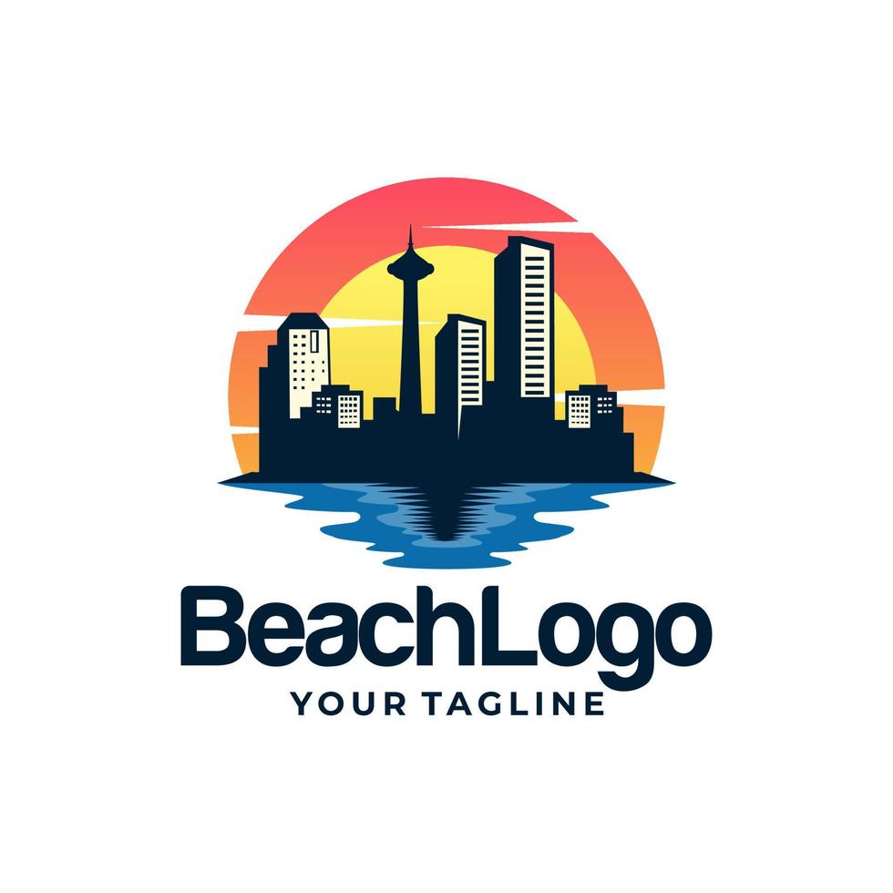 vector de diseño de logotipo de playa