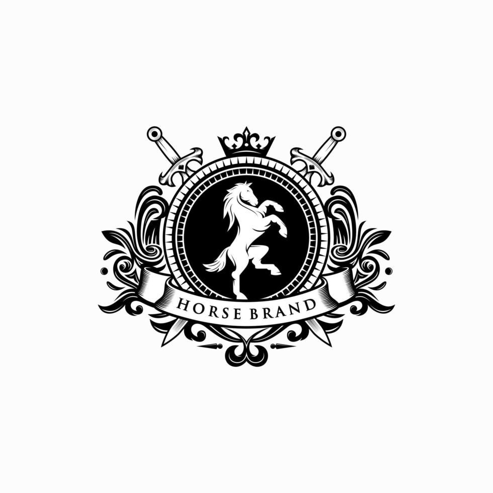 logotipo de la marca de caballos vector