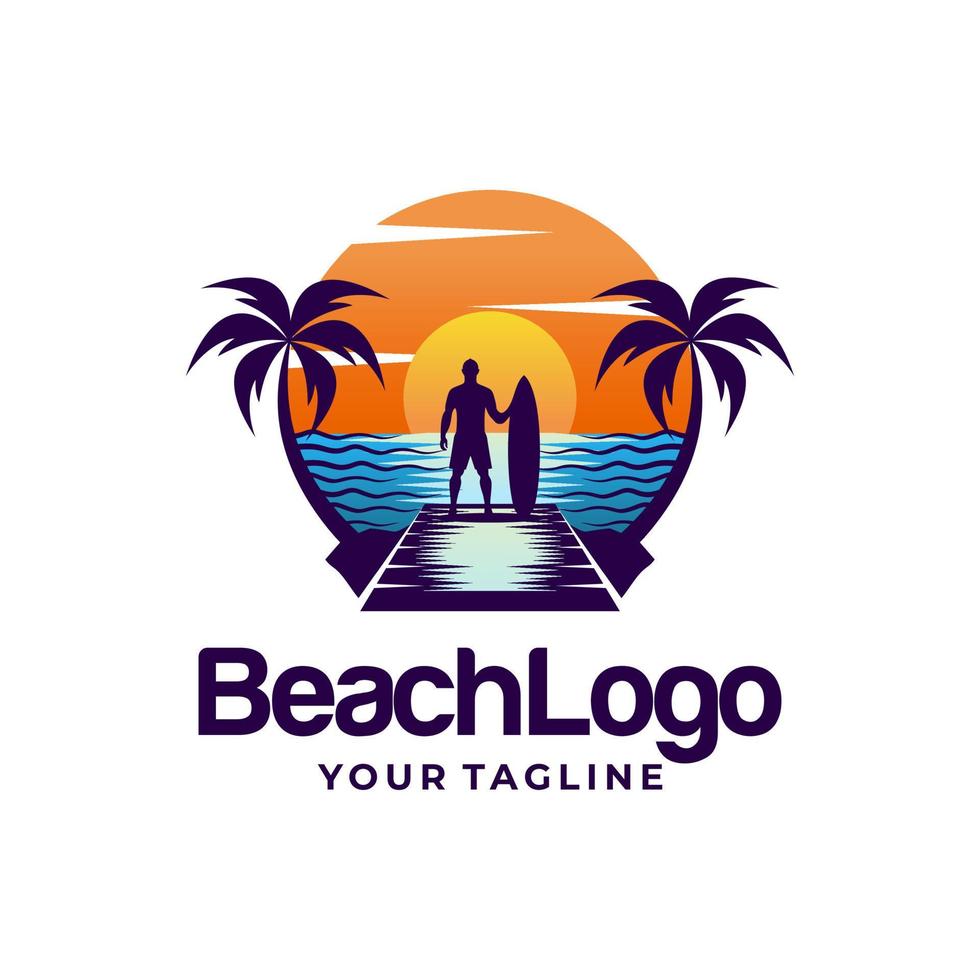 Beach Logo Design Vector