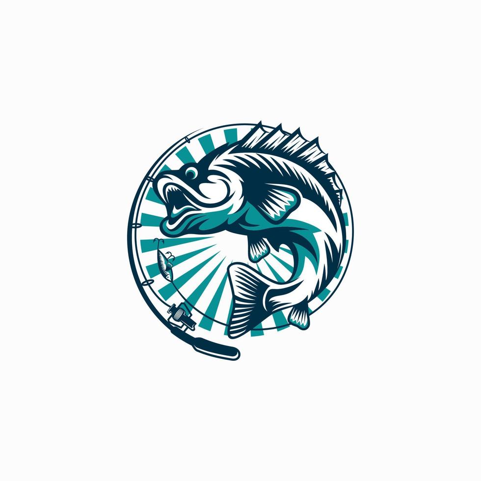 diseño de logotipo de pesca vector