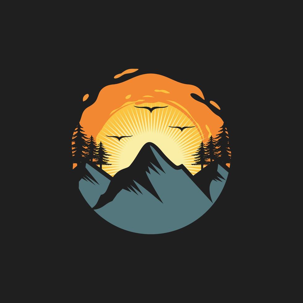 diseño de logotipo de montaña vector