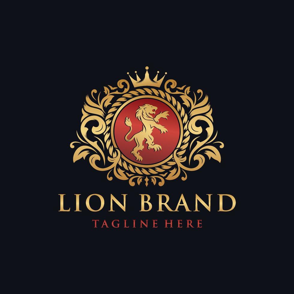 logotipo de la marca del león heráldico vector