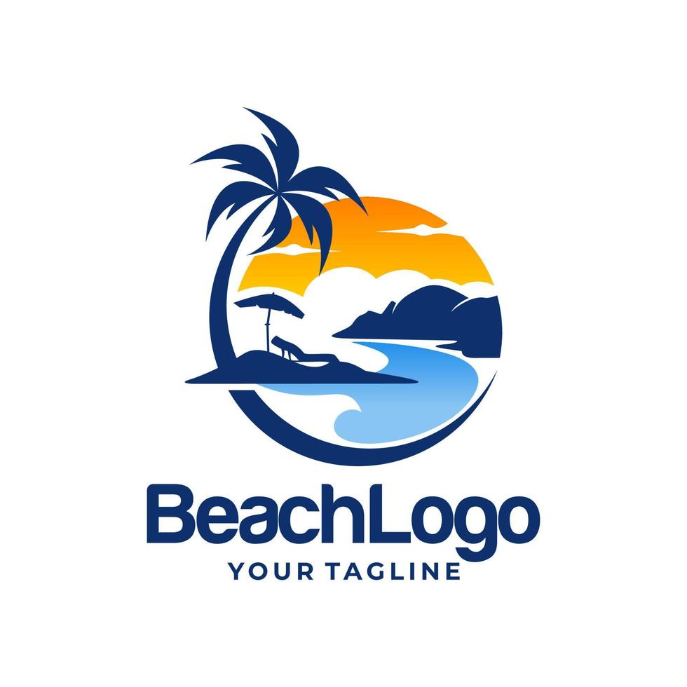 vector de diseño de logotipo de playa