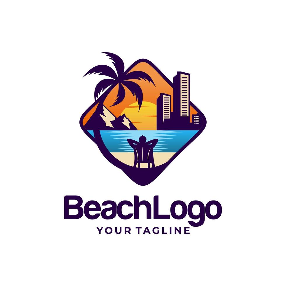 Beach Logo Design Vector