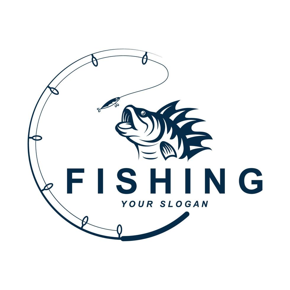 vector de logotipo de pesca con plantilla de eslogan