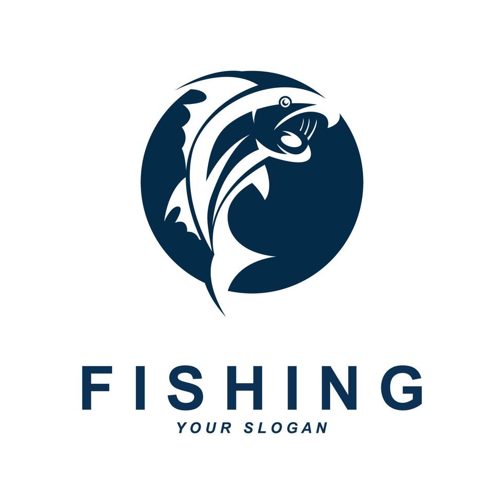 vector de logotipo de pesca con plantilla de eslogan