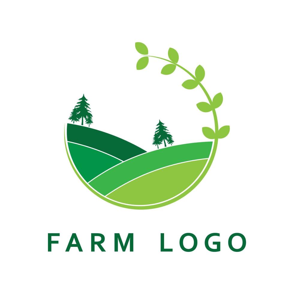 logotipo de granja, vector de logotipo de agricultura con plantilla de eslogan