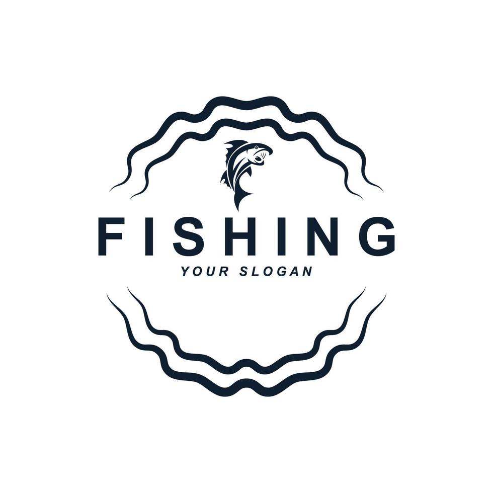 vector de logotipo de pesca con plantilla de eslogan