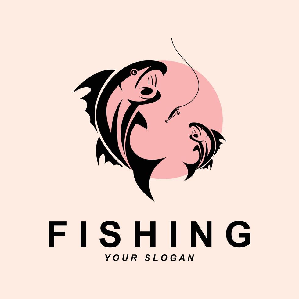 fishing logo vector with slogan template