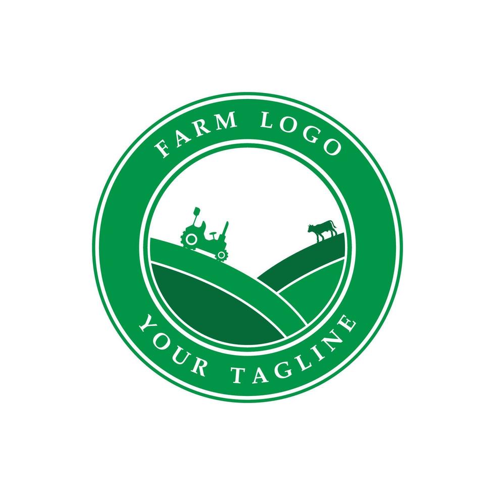 logotipo de granja, vector de logotipo de agricultura con plantilla de eslogan