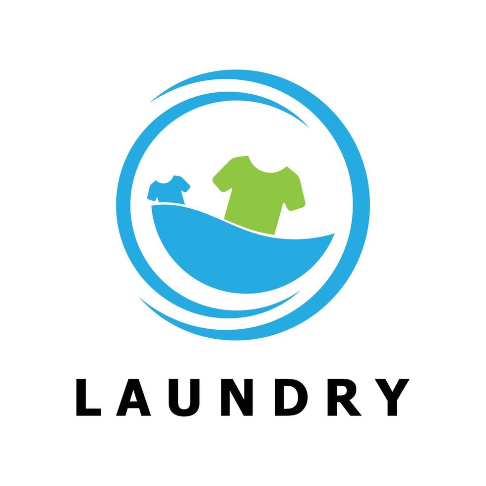 laundry logo vector with slogan template