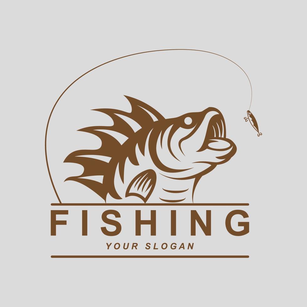 fishing logo vector with slogan template