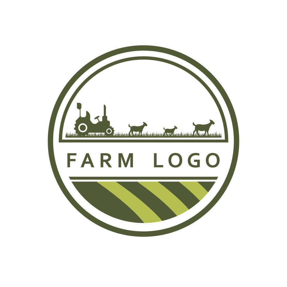 logotipo de granja, vector de logotipo de agricultura con plantilla de eslogan