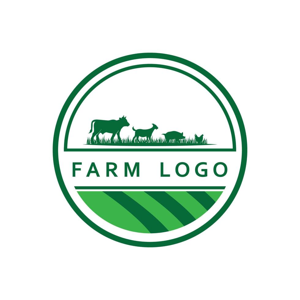 logotipo de granja, vector de logotipo de agricultura con plantilla de eslogan