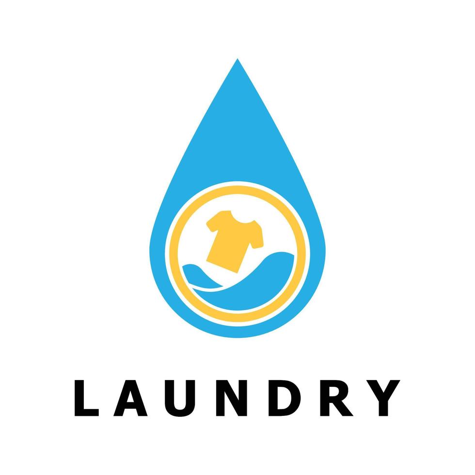 laundry logo vector with slogan template